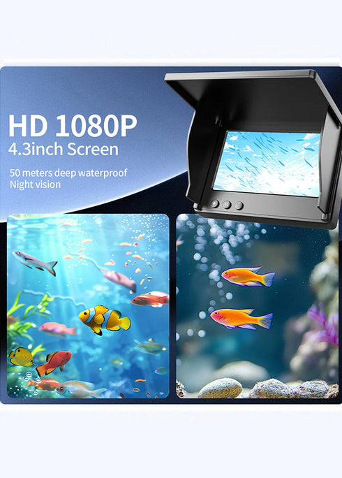 Underwater camera 1080p 4.3 inch lcd Endoscope camera Waterproof 6 Hours Endurance Night Vision 15/30m